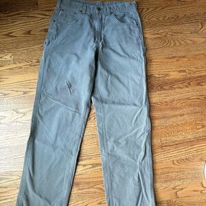 CARHARTT loose fit work pants.  khaki green 34 x 34